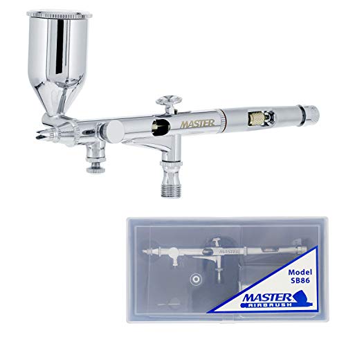 Master Airbrush Sb86 High Precision Detail Control Dual-Action Side Feed Airbrush Set Kit With A 0.2Mm Fluid Tip, 1/2 Oz. Gravity Cup - Spray Auto Graphics, Illustration, Fine Art, Hobby, Nail Designs #TOP11