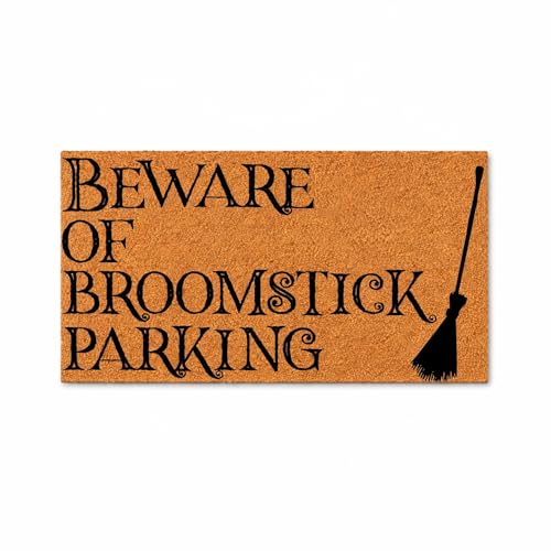 Beware of Broomstick Parking Doormat