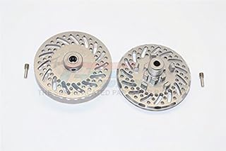 GPM For Traxxas E-Revo Brushless Edition Upgrade Parts Aluminum Wheel Hex Claw +2mm With Brake Disk - 2Pcs Set Gray Silver