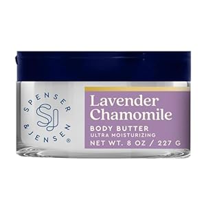 Spenser & Jensen Hydrating Lavender & Chamomile Body Butter – Gentle On All Skin Types – Moisturizing Body Lotion for Women & Men – Paraben Free – 8 Oz (Pack of 1)