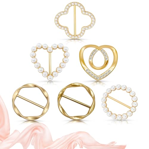 Scarf Rings Shirt Clips, T-Shirt Tie Clips for Women, Cute Scarf Ring and Slides for Scarves, Clothing Accessories