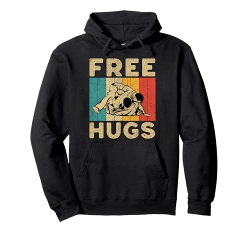 Free Hugs Funny Vintage BJJ Jiu Jitsu brésilien Sweat à Capuche