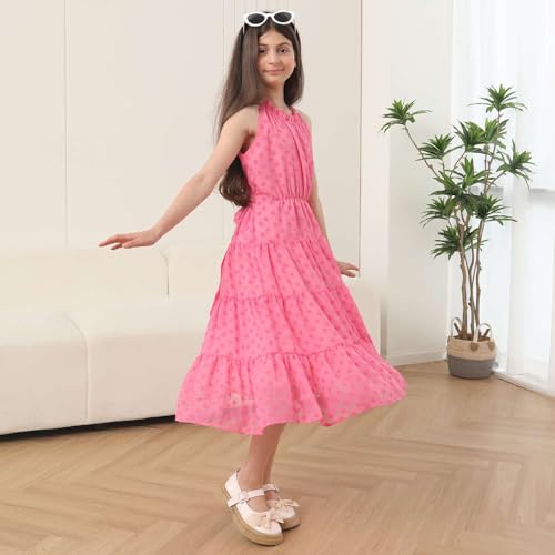 Girls' Sleeveless A-Line Maxi Dress - Casual Summer Dress for 7-14 Years2
