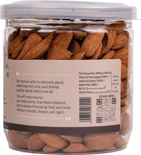 Image of Lagom Mamra Almonds 200g | Premium Afghan Mamra Badam | Medium Sized, Rich & Naturally Nutty | No Added Preservatives | Vegan, Gluten Free, Non-GMO
