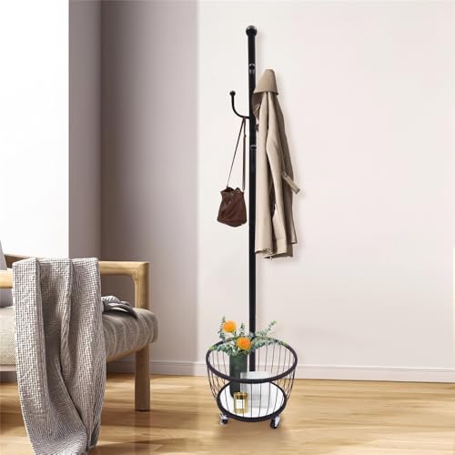 Perchero para recibidor con ruedas ideal para organizar bolsos y abrigos al entrar 7