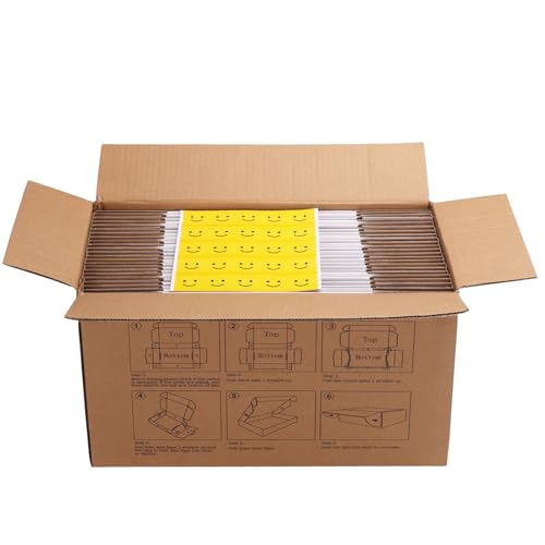Image of HORLIMER 9x9x4 inches Shipping Boxes Set of 25, White Corrugated Cardboard Box Literature Mailer