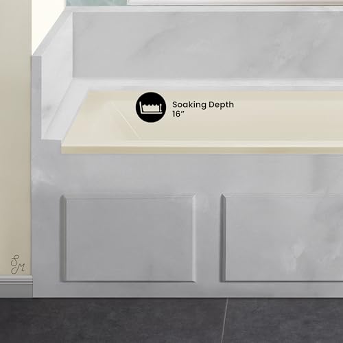 Image of Swiss Madison Voltaire 60 inch x 30 inch Right-Hand Drain Alcove Bathtub in Bisque