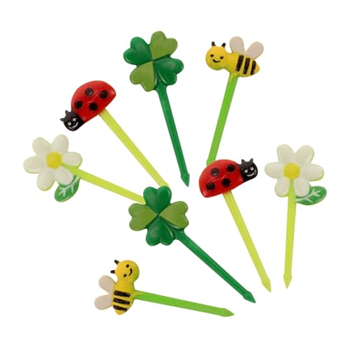 PRETYZOOM Ccessories Bee Themed Fruit Picks Decor 5 Pack Reusable Safe for Boys and Girls