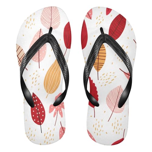 STAYTOP Colorful Autumn Leaves Flip Flops Sandals of Men's & Women's,Sandals Beach Slippers Shower Slides