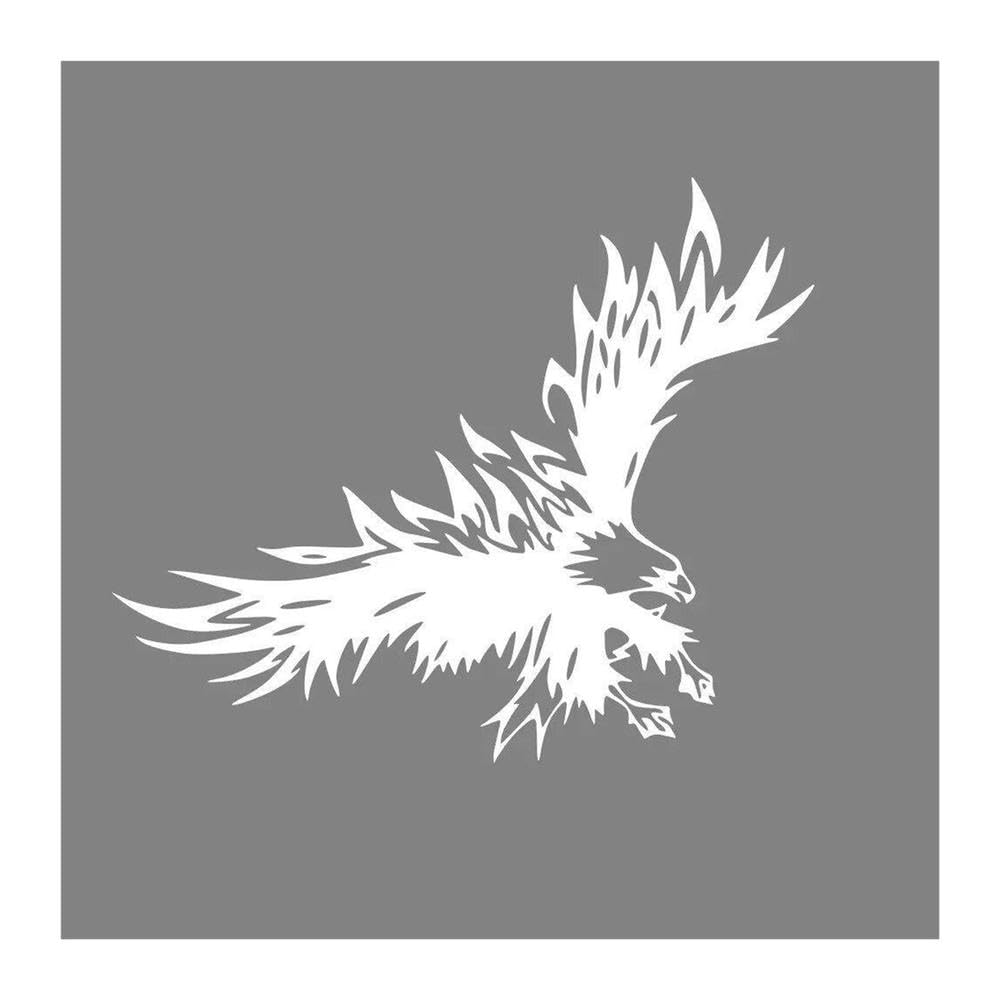 Car Bonnet Stickers Eagle Pattern Vinyl Decal Auto Colorful Waterproof Vehicles PVC(Glossy White,80x50cm)