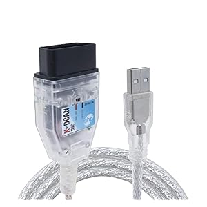 K DCAN Bimmercode USB OBD2 Cable for BMW Coding | ISTA+ INPA Rheingold OBD | Compatible with Windows | 1998-2016 E-Series
