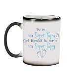 Sublimagecreations Mug Magique Tu ES Un Super Papa et bientôt tu seras Un Super Papy, idée Cadeau Original, mug Personnalisable, Humour
