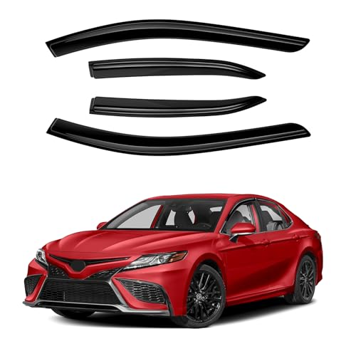 Image of Canvcle Camry Rain Guards - Window Visors for Toyota Camry 2018-2024, Outside-Mount Tape-On Side Window Wind Deflectors for Camry Accessories, Vent Visors Shades Rainproof 4PCS