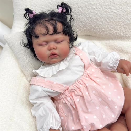 Muñeca Reborn Negra Realista 60 cm para Niños miniatura 1
