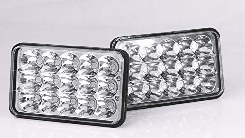 4x6 OFF ROAD SEALED BEAM LED HEADLIGHTS REPLACEMENT CONVERSION - PAIR Peterbilt Kenworth FREIGHTLINER Headlamp Projector lens Replace HID Xenon Headlights bulbs H4651 H4652 H4656 H4666 H65454