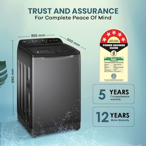 Image of Haier 8 Kg Topload with Inbuild Heater, Oceanus wave and Near Zero Pressure (HWM80-H678ES8)