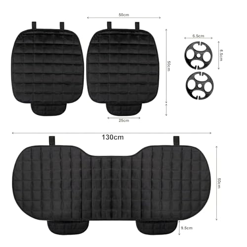 Image of Foam Car Seat Cushion Cover, Convertible Back Seat Extender & Travel Bed, Quilted Padded Seat Protector, Universal Fit for Most Cars, Non-Slip Seat Cushion (3Pcs Black Cover)