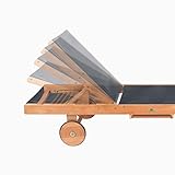 Ultranatura Sonnenliege Holz mit Textil, Canberra Serie, Edles und Hochwertiges Eukalyptusholz, 190 x 63,5 x 91 cm - 5