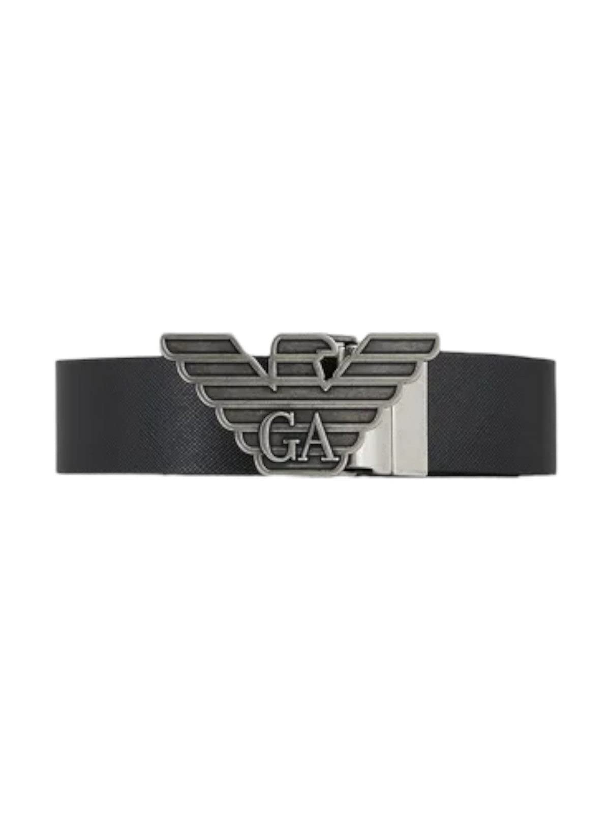 小物 emporio armani archive twin buckle belt Emporio Armani Twin Buckle Reversible Men's Belt Black One Size