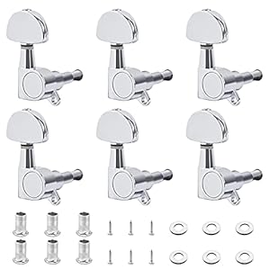 INHEMING 6 stuks gitaarstemwervels, 3R 3L gitaarmechanica, professionele gitaarmechanica, tuning-haringen, tuner…