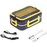 Marmita Elétrica Portátil Inox 12V/110-220V – Aquece Refeições para Carro, Casa e Trabalho com 3 Divisórias