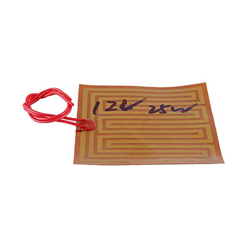 AILOVA 12V Polyimide Heating Film, 25W PI Polyimide Heater Plate Polyimide Flexible Adhesive Heater 100x100mm