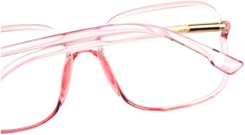 Miniatura 6 de Shiratori Gafas de bloqueo de luz azul retro para mujer, marco grande, marco nerd, gafas anti rayos azules, gafas de juego de computadora, color rosa