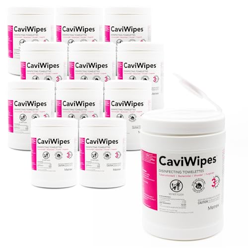 CaviWipes Disinfectant Wipes Surface Disinfecting Wipes for Professional Cleaning in Healthcare & Laboratory Settings 160 Count per Canister 12 Canisters/Case