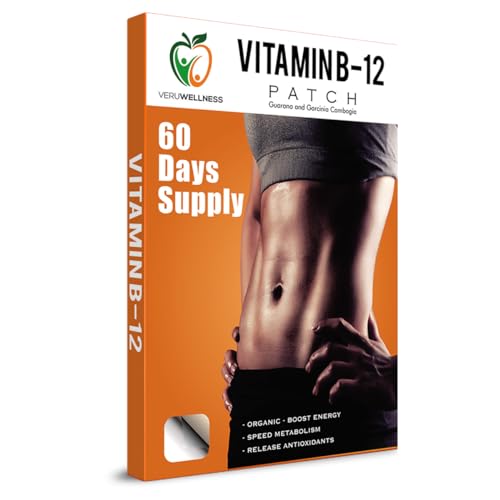 Veru Wellness Energy B12 Patch - (Pack of 60) Self Adhesive B12 Energy Topical Patch, 8-10 Hours