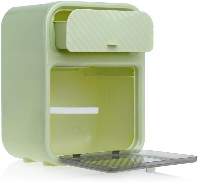 Modern Elegant Toilet Roll Holder & Dispenser with Built-in Shelf and Hidden Cabinet - Waterproof, Durable, Space-Saving Bathroom Storage for Wipes & Toiletries - Easy Installation (Light Gren)