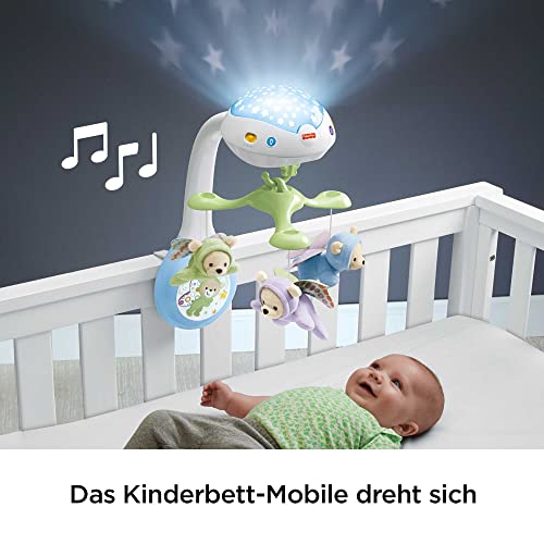 Fisher-Price 3-in-1-Traumbärchen-Mobile, Mobile für Babybett, Elektrisches Mobile mit Licht, Musikmobile, Babyerstausstattung, Babybett- und Baby-Zubehör, ab Geburt, CDN41