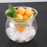 Cabilock 1juego Tazón De Vidrio Enfriador Caviar Transparente Con Base De Hielo Para Ensaladas Aperitivos Y Postres Vajilla De Cocina Práctica Y Decorativa