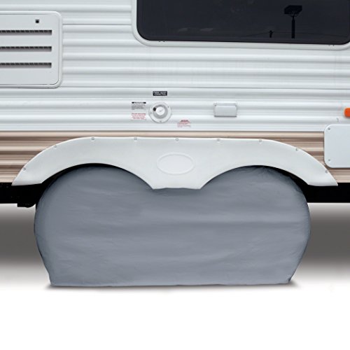 Classic Accessories Over Drive RV Dual Axle Wheel Cover, Wheels up to 27' Dia, White