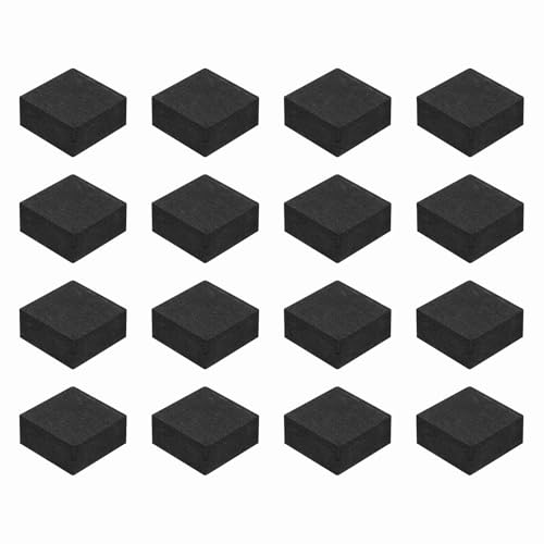 Image of sourcing map 16 Pcs Single Sided Speaker Isolation Feet Pads, 30mmx15mm Square Non Slip Foam Shock Absorption Base Pad Amplifier Stand Feet Mat for Speaker HiFi Home Theater Sound System, Black
