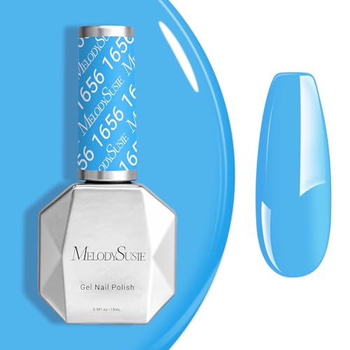 Image of MelodySusie Light Ocean Blue Gel Nail Polish,0.5fl oz Nails Soak Off UV LED Sky Blue Gel Polish Gift for Women Nail Art Manicure Salon DIY Nail Design Decoration at Home-1656