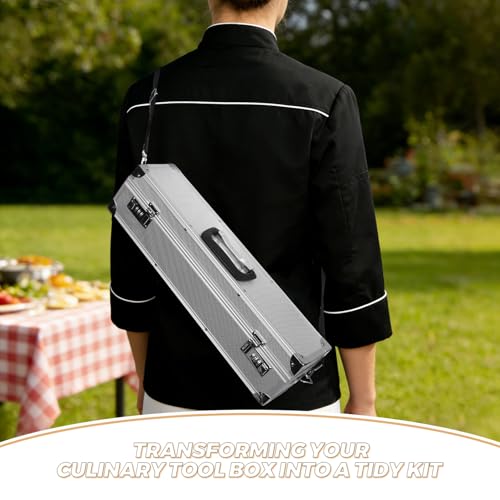 Maletín de aluminio para cuchillos de 18.5" con cerradura de 3 dígitos 4
