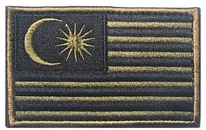 Malaysia Flag Patch Military Hook Loop Tactics Morale Embroidered Patch (color2)