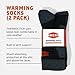 BRUNT Warming Socks - Black, 2 Pack - Temperature-Regulating Work Sock with Reinforced Padding & Breathable Design - All-Day Comfort