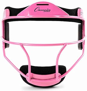 Champion Sports Steel Softball Face Mask - Classic Fielders Masks for Youth - Durable Head Guards - Premium Sports Accessories for Indoors and Outdoors - Pink