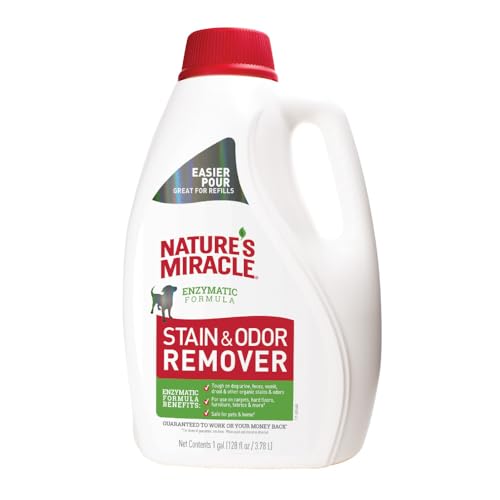 Nature’s Miracle® Stain & Odor Remover, Tough on Dog Urine, Feces, Vomit, Drool and Other Organic Stains and Odors, 1 Gallon