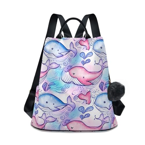 Sac à dos femme motif baleines : finissez-en avec les pickpockets grâce au système antivol