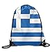 Lsjuee Flag of Greece Personalized Gym Drawstring Bags Travel Backpack Tote School Rucksack