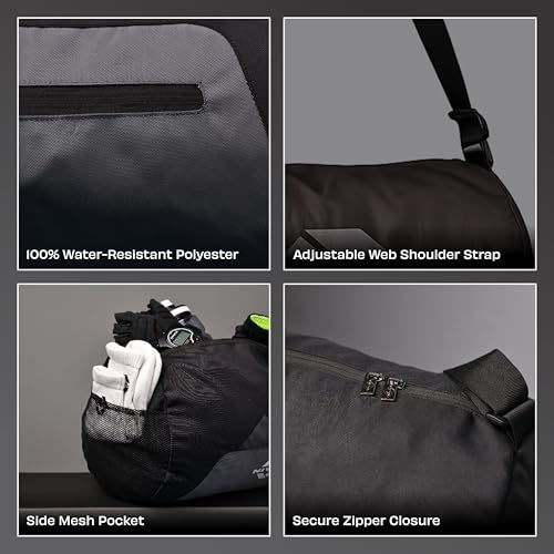 Image of Nivia Switch Duffle Bag 18.5L Polyester Gym Bag, Compact Sports Duffle for Men and Women, Lightweight Travel Training Bag, Gym Carry Bag (Black)