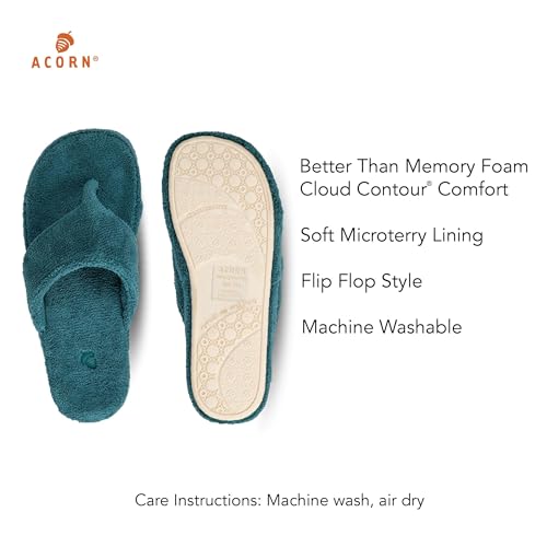Acorn Women's Spa Thong Slippers with Cloud Contour Comfort - Arch Support and Plush Fluffy Terry Lining, Perfect for Beach, Camping, Poolside, or Bathroom Wear2