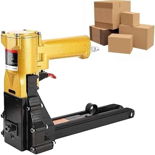 Powerful Pneumatic Carton Stapler with Adjustable Nail Depth & Tightness, Industrial Handheld Sealer for Packing Corrugated Boxes (22mm) - Efficient Cng Tool