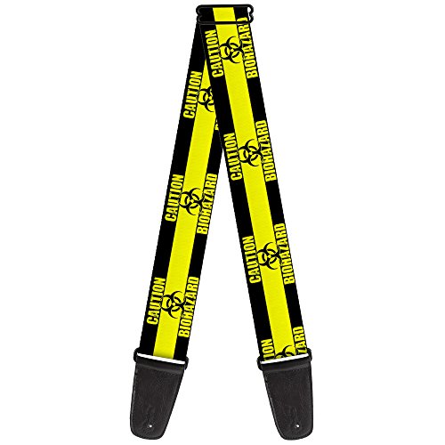 Buckle-down Sangle de guitare – Attention Biohazard Noir/jaune – 5,1 cm de large – 29–137,2 cm de long - Les Beatles, Paul McCartney, John Lennon, RIngo Starr, George Harrison Buckle-down Sangle de guitare – Attention Biohazard Noir/jaune – 5,1 cm de large – 29–137,2 cm de long