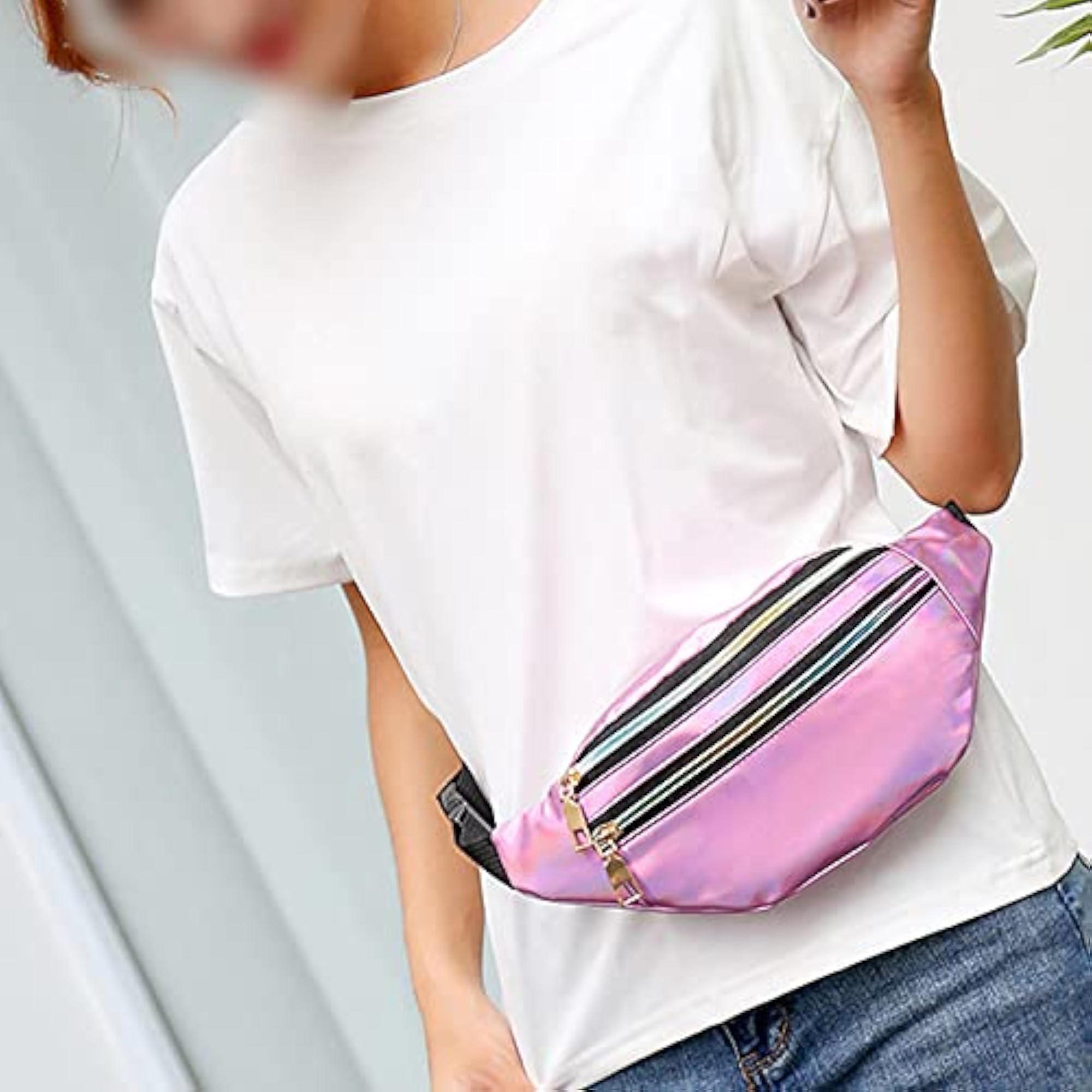 Women's Colorful Double Zipper Belt Bag