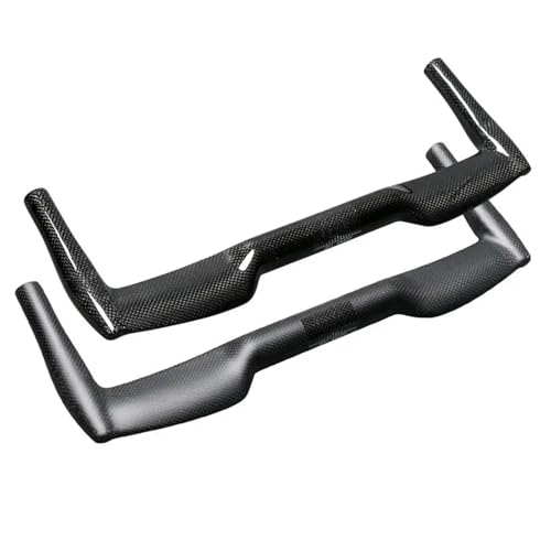 Abrazadaera Manillar Manillar de bicicleta de carretera de fibra de carbono 3K brillante y mate, manillar fijo de bicicleta de carbono Ox Horn de 25,4/31,8 mm Kit de barras elevadoras(Gloss 31.8x460mm