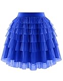 Design: Coupe A-line et ceinture haute de cette jupe tulle étagée mi-longue sculptent l'élégance de la taille et allongent la silhouette. Les couches volants créent un effet « princesse » romantique et féminin, parfait pour sublimer votre forme.