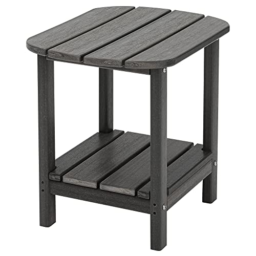 Lzrs Double Adirondack Side Table, Outdoor Side Tables, End Tables For Patio, Backyard,Pool, Indoor Companion, Easy Maintenance & Weather Resistant(Gray Mixture) #TOP16